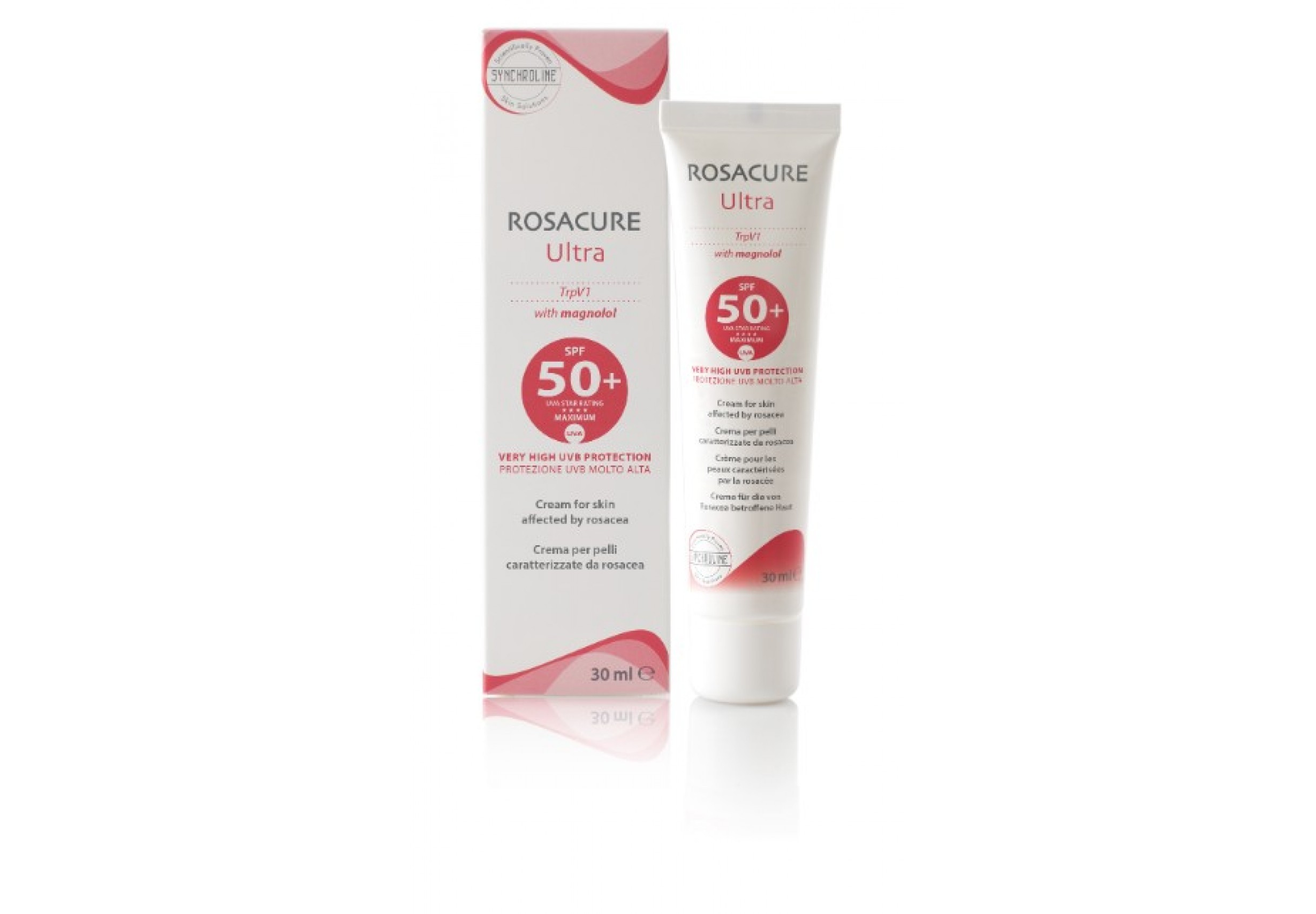 Synchroline Rosacure Ultra Слънцезащитен крем SPF50+ за чувствителна кожа 30 мл